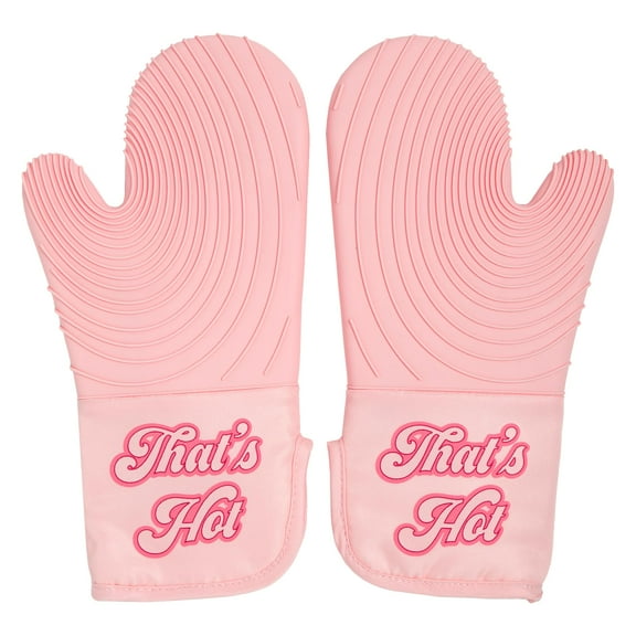 Paris Hilton THAT'S HOT Pink Oven Mitt Set, Heat Resistant Pot Holders Featuring Non-Slip Textured Silicone Grips, 2-Piece Set, Pink YUN8 YUN8
