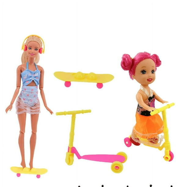 38 Accessoires De Poupée – 12 Robes, 20 Chaussures, 6 Colliers – Compatibles Barbie – Cadeau Fille 3-10 Ans – Tissu Main