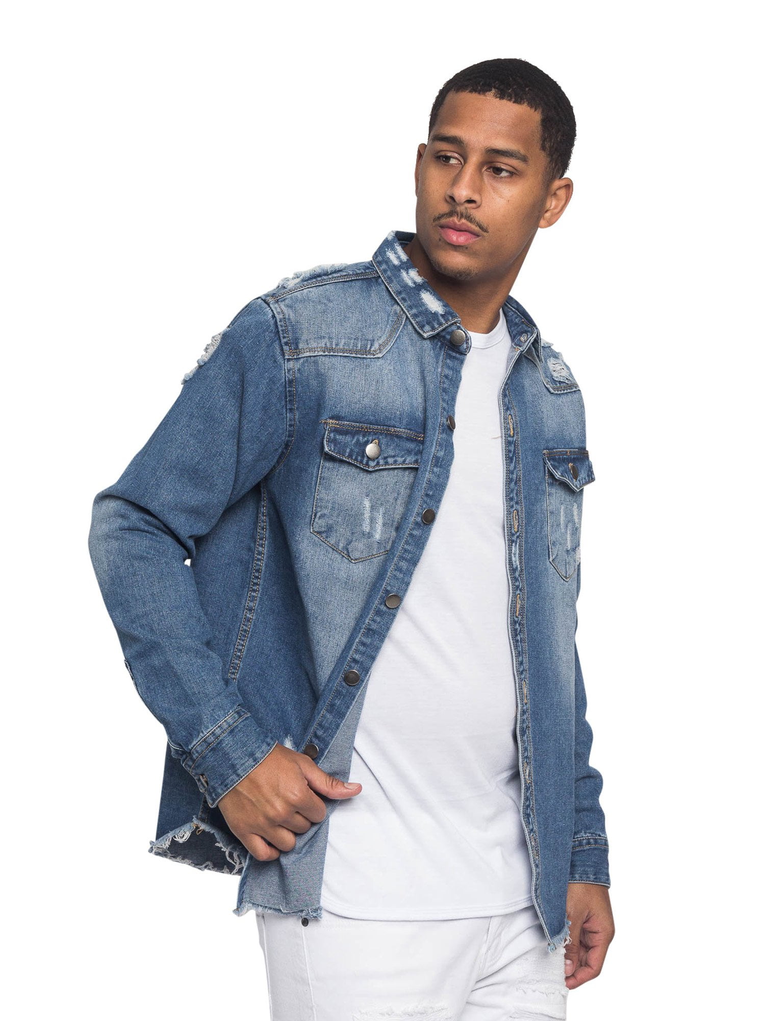 large denim shirt