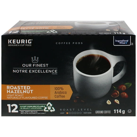 Our Finest Roasted Hazelnut Naturally Flavoured Ground Coffee, 12 K-Cup® pods