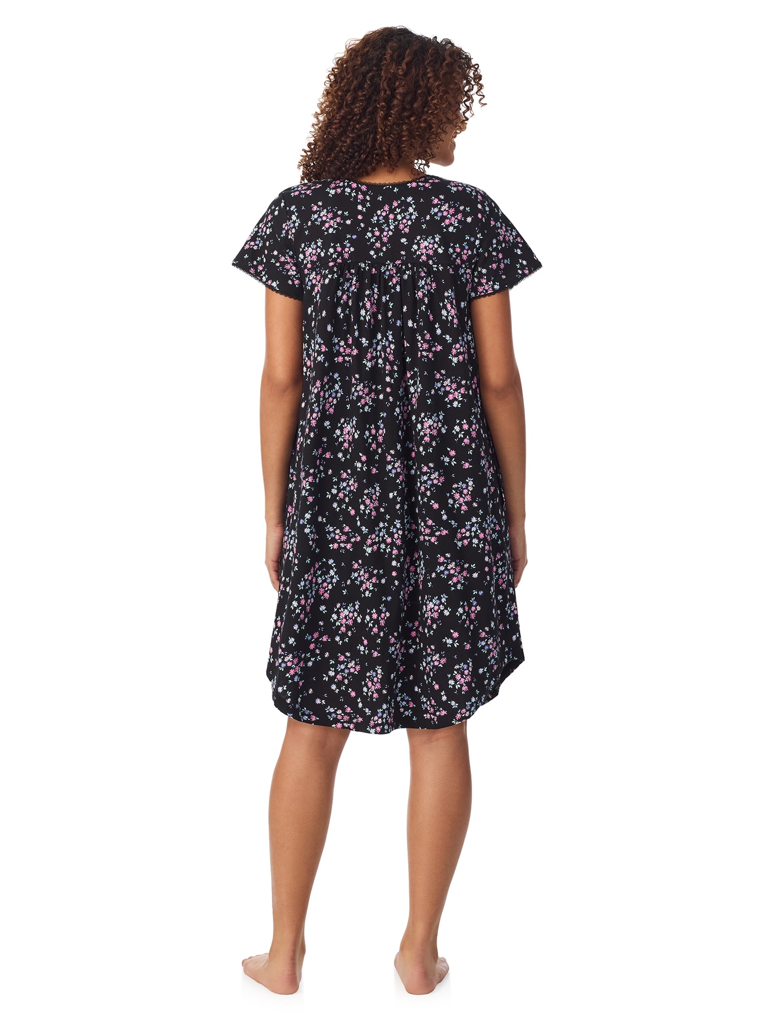 Aria 100% Cotton Short Sleeve Scoop Neck Nightgown with Pockets, Women’s sizes S-5X