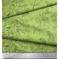 thumbnail image 2 of Soimoi Green Cotton Duck Fabric Flower Watercolor Printed Fabric 1 Yard 44 Inch Wide, 2 of 3