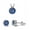Blue Sapphire, variant on Round Simulated Aquamarine Cubic Zirconia Matching Set Sterling Silver