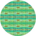 thumbnail image 1 of Ahgly Company Machine Washable Indoor Round Transitional Lime Mint Green Area Rugs, 5' Round, 1 of 7