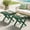 Green, variant on SERWALL Outdoor Small Folding Side Table, HDPE All Weather Adirondack End Table, No Assembly Required, Gray