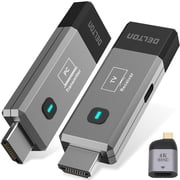 Delton MI2 Wireless HDMI Transmitter and Receiver, Plug and Use HDMI Wireless Extender, Rechargeable HDMI Extender, Stream Video Wirelessly from Laptop/PC/Monitor/TV/projector, Black