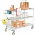 thumbnail image 2 of Nexel 3 Shelf Push Cart Chrome 42""W x 24""D x 40""H Poly Casters2 Rigid 2 Brake, 2 of 3