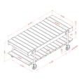thumbnail image 4 of Hyssop 1-Shelf Wood Coffee Table with Wheels, Rustic Oak and Black, 4 of 10