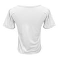 thumbnail image 4 of Delayuji Women's Soft Workout Slim Casual Short Sleeved V Neck Crop Top White S Polyester,Spandex Short Sleeve Shirts for Women, 4 of 5