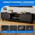thumbnail image 4 of Dextrus Fluted TV Stand for 65" TVs, Modern Living Room Media Console with Adjustable Shelf & Power Outlets, Black, 4 of 9