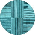 thumbnail image 1 of Ahgly Company Indoor Round Abstract Light Blue Contemporary Area Rugs, 7' Round, 1 of 4