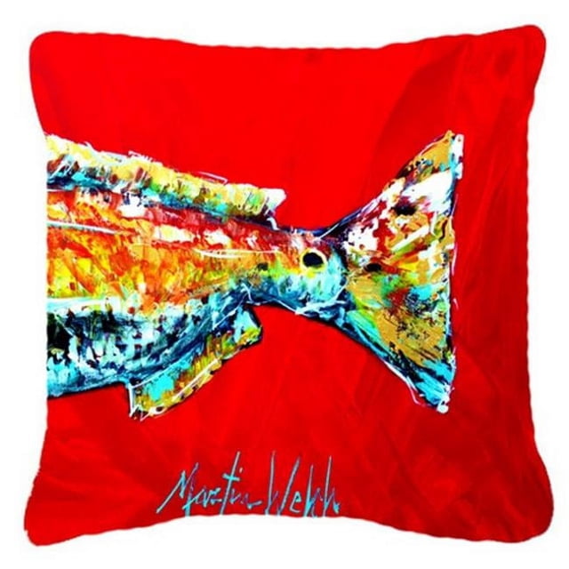 Carolines Treasures MW1141BPW1414 Oreiller Décoratif en Toile de Queue d'Alphonzo de Poisson Rouge