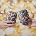 thumbnail image 2 of 12oz Stemless Wine Tumblers Leopard Print Pattern Vacuum Insulated Stainless Steel Travel Tumbler Cups Mug with Lid and Straw for Champaign,Cocktail,Beer with Cleaning Brush, 2 of 5