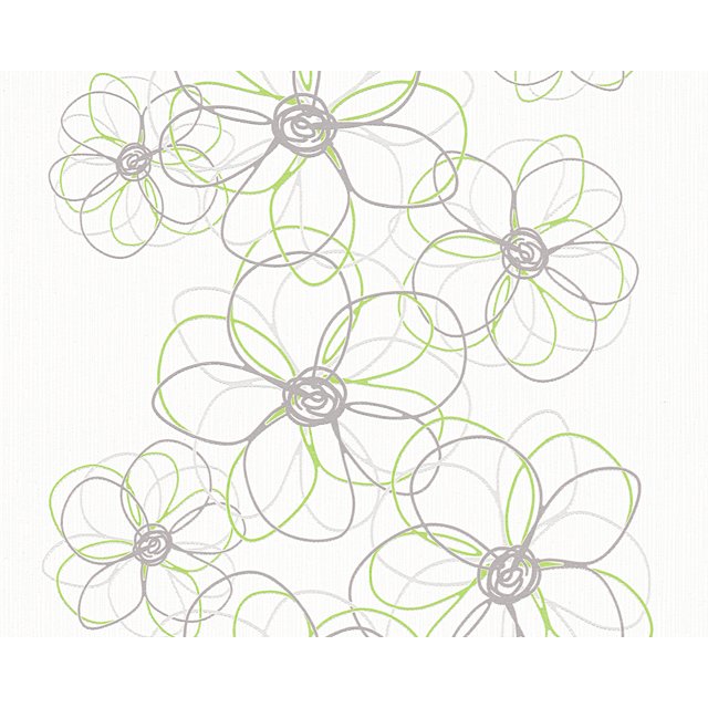 OK6 - Look Textile Naturel Frais Jardin Ambiance Blanc Rouleau de Papier Peint