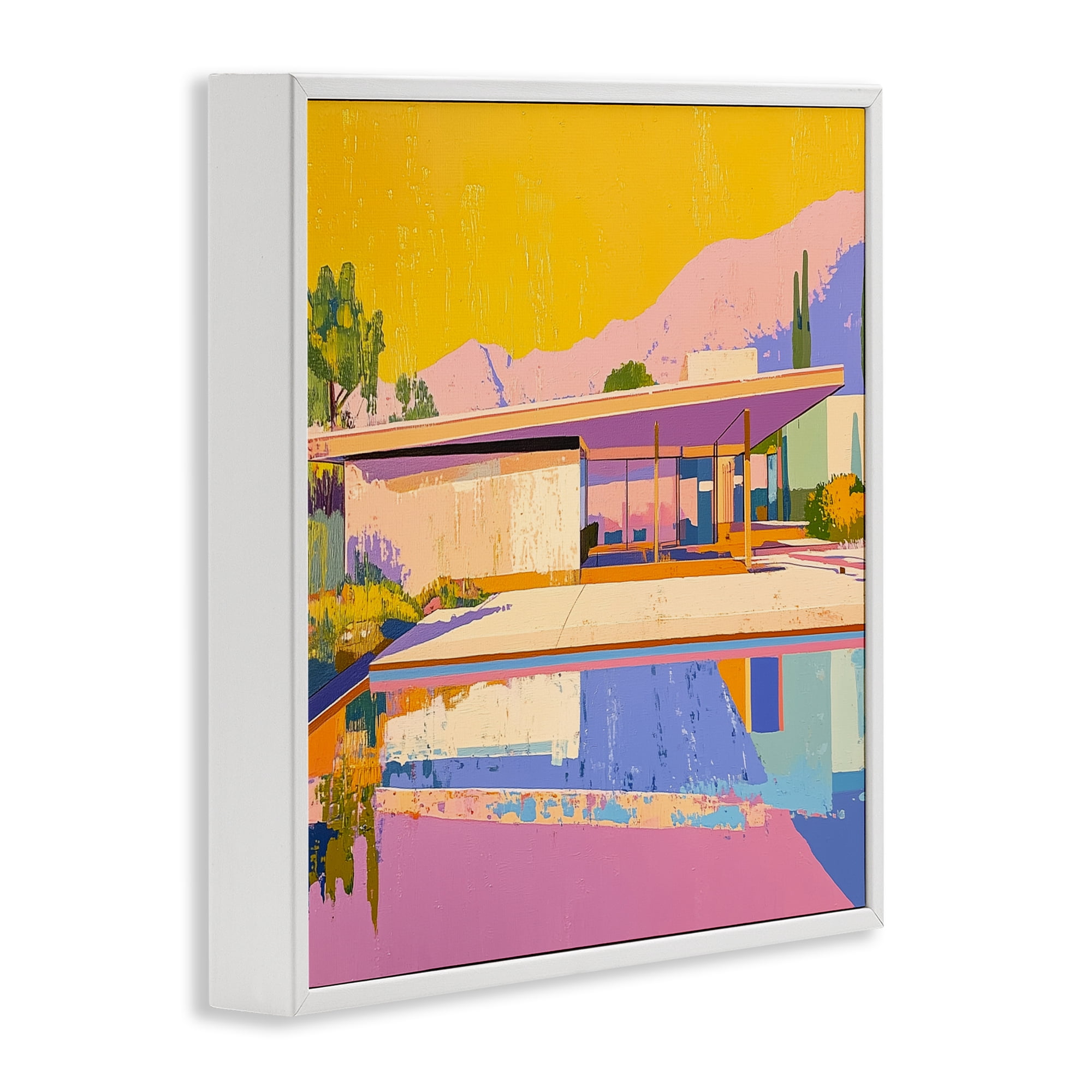 Stupell Industries Vivid Case Study House White Framed Giclee Art, design by Walker Noble