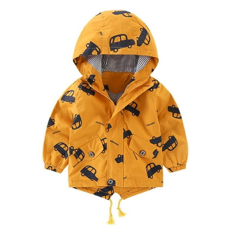 

Vikakiooze Toddler Girl Boy Spring Fall Windbreaker with Hoods Zipper Hooded Coat Windproof Jacket