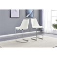 thumbnail image 4 of 7 Piece White Faux Marble Silver Stainless Steel Dining Set in Counterheight, 4 of 7