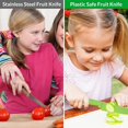 thumbnail image 4 of Juego de 7 cuchillos de cocina de plástico para niños, cuchillos de seguridad de madera para niños, cuchillos de cocina para niños, cuchillos para frutas y verduras con bordes dentados, 4 of 5