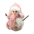 thumbnail image 2 of ABPWLY Home Plush Christmas Snowman Hanging Ornament Decoration Red Pink Polyester 11x7.5x5cm for Tree Home Decor Christmas Decorations, 2 of 6