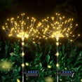 thumbnail image 1 of 2PCS 124 LED Solar Firework Lights Solar Starburst Fairy Lights Copper Wire Twinkling Solar Stake Lights with 8 Lighting Modes, 1 of 8