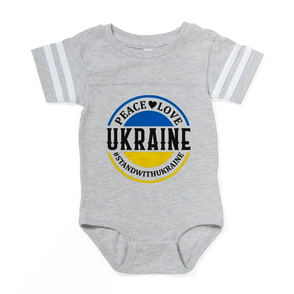 CafePress - Peace Love Ukraine - Cute Infant Baby Football Bodysuit
