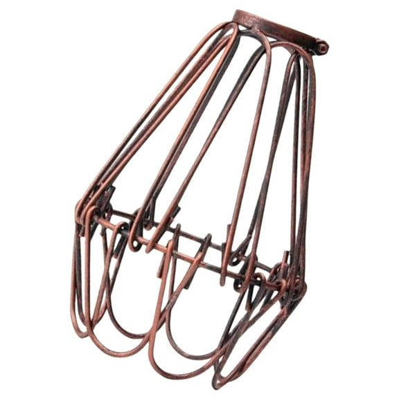 Inteprter Pantalla de jaula Vintage, protección protectora de transformación, diseño de cierre abierto, portalámparas forjado, decoración DIY para el Iluminación navideña rojo óxido Inteprter HA026138-02