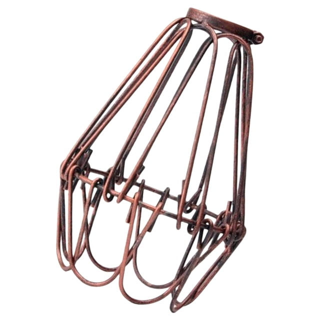 Inteprter Pantalla de jaula Vintage, protección protectora de transformación, diseño de cierre abierto, portalámparas forjado, decoración DIY para el Iluminación navideña rojo óxido Inteprter HA026138-02
