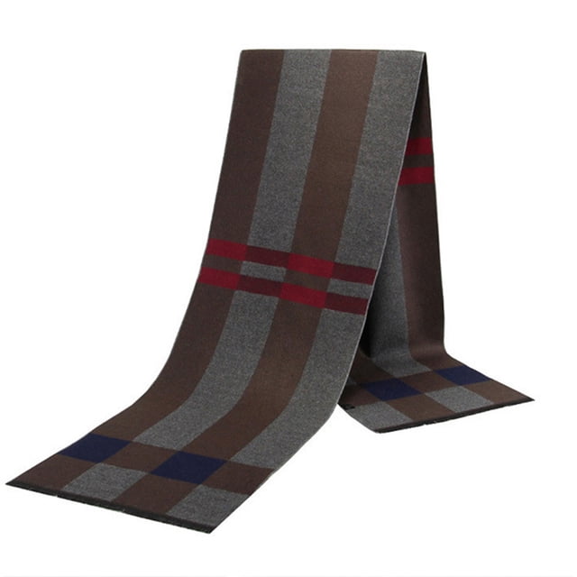 Bufanda de lujo para hombre, suave, cálida, elegante, a cuadros, de cachemira, tacto cálido