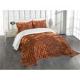 thumbnail image 3 of Ambesonne Abstract Quilted Bedspread Set 3 Pcs, Vivid Dots Mosaic, King Size, Dark Orange Orange, 3 of 5