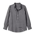 thumbnail image 6 of Blouses for Women Comfy Plaid Ruffle Collar Long Sleeve Button Front Office Shirt, 6 of 7