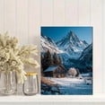 thumbnail image 2 of Austrian Alps Winter Log Cabin Canvas Print, Snow Wonderland Seasonal Home Wall Decor Art, 2 of 8