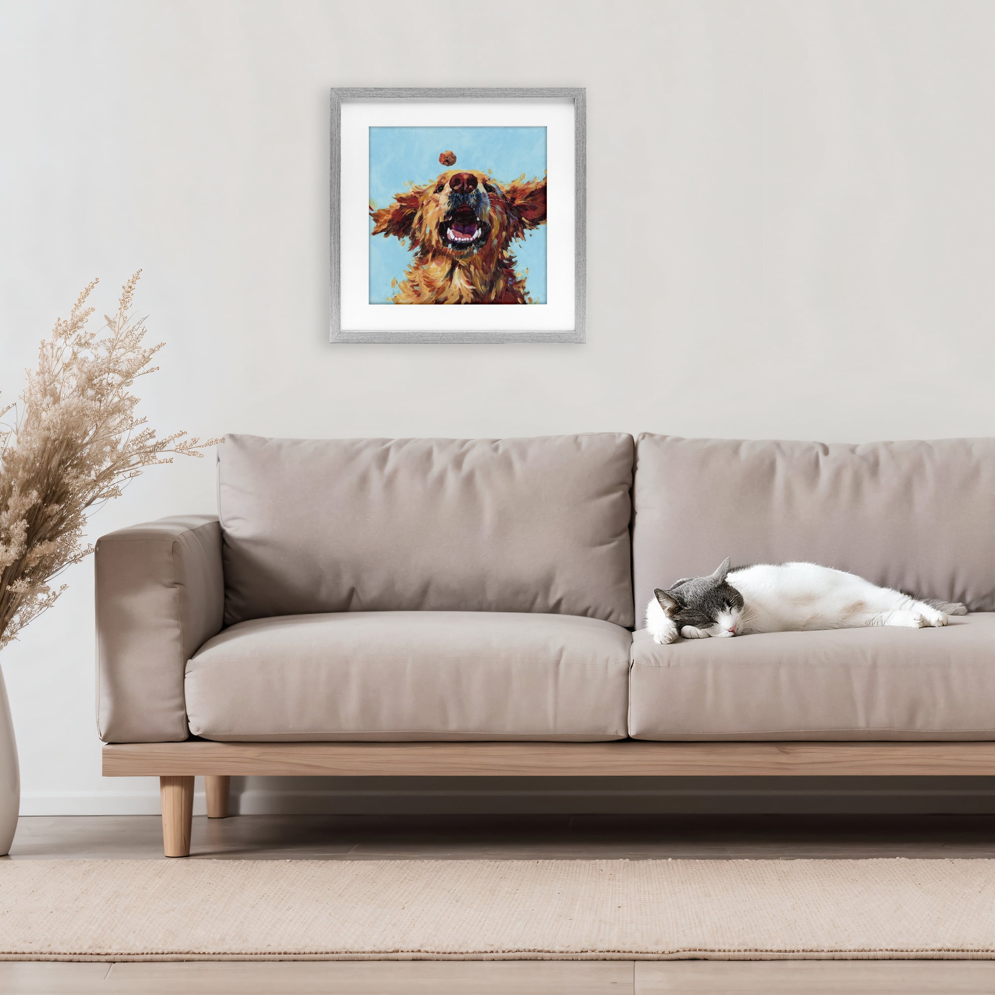 Stupell Industries Treato Loyal Dog Gray Framed Print Under Glass, design by Studio Bautista
