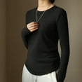 thumbnail image 3 of Womens T Shirts Long Sleeve Crew Neck Shirts Basic Tee Tops Blouse, 3 of 5