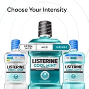 Listerine Cool Mint Antiseptic Mouthwash for Bad Breath and Plaque, Intense Mint, 16.9 fl oz/500 mL