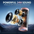 thumbnail image 2 of Portable Bluetooth Speaker, 24W Stereo Sound, IPX7 Waterproof, Bluetooth 5.3, RGB Lights, Dual Pairing, 30H Playtime for Outdoor Home Party, 2 of 7