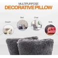 thumbnail image 6 of Cheer Collection Shaggy Long Hair Throw Pillows - Super Soft and Plush Faux Fur Accent Pillows - 20 x 20 inches - Set of 2, 6 of 8