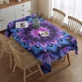 thumbnail image 2 of Purple Blue Tie Dye Pattern Rectangle Tablecloth 60"x84",Waterproof Polyester Rectangle Table Cloth, Wipeable Spillproof Polyester Tablecloth for Dining, Camping, Indoor and Outdoor, 2 of 5