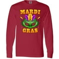 thumbnail image 3 of Inktastic Mardi Gras with Green Masquerade Mask Long Sleeve T-Shirt, 3 of 5