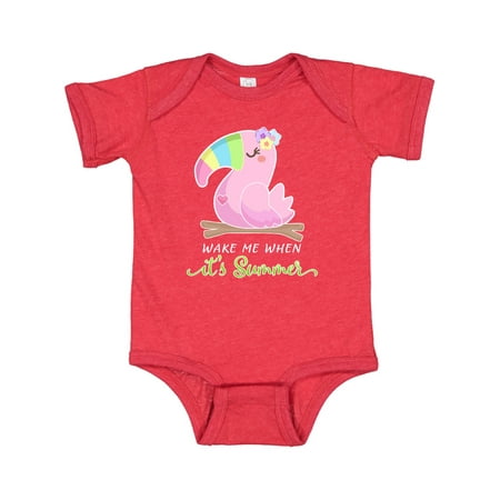 

Inktastic Funny Wake Me When It s Summer Sleepy Parrot Gift Baby Boy or Baby Girl Bodysuit