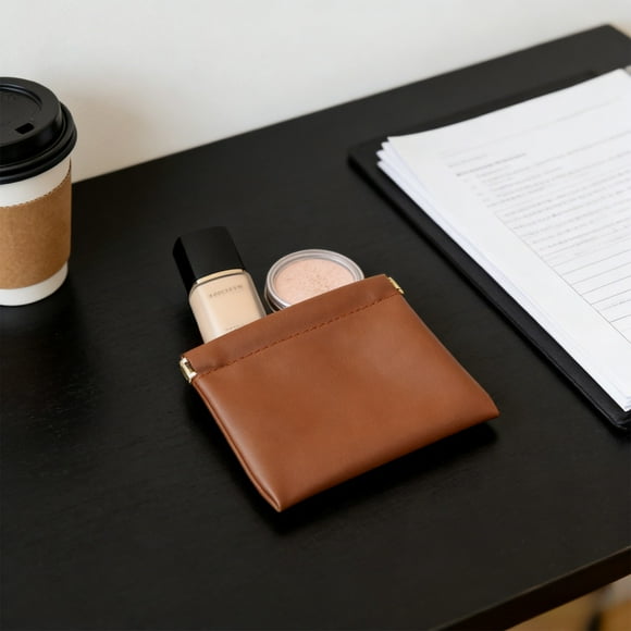 Neceser con cierre de presión | Bolsa de cosméticos con cierre automático sin cremallera | Organizador de viaje impermeable para mujer