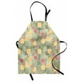 thumbnail image 1 of Floral Apron Oval Cornered Geometric Squares of Many Sizes Varied Flowery Patterns Lines Swirls, Unisex Kitchen Bib Apron with Adjustable Neck for Cooking Baking Gardening, Multicolor, by Ambesonne, 1 of 3