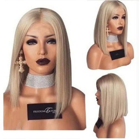 Noyal Women Blonde Remy Human Hair Wig Short Bob Full Wigs Pre Plucked Glueless Wigs