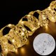 thumbnail image 1 of Cadena de luces navideñas con cintas, adornos navideños, accesorios para árboles de Navidad, colgante decorativo, cinta dorada de doble capa, 1 of 6