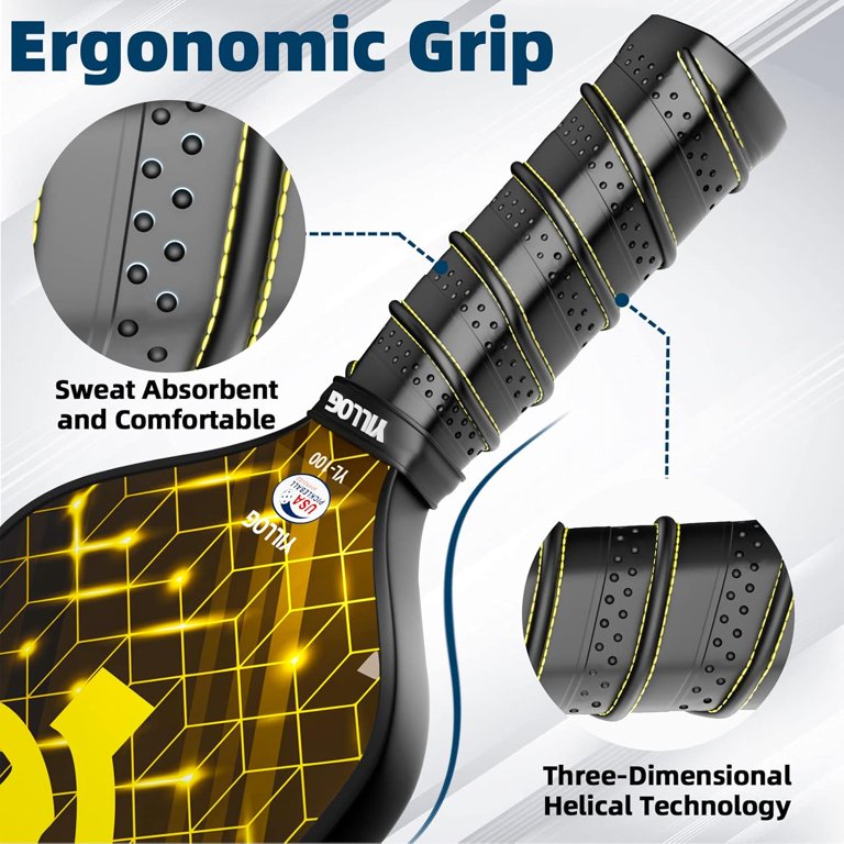 YILLOG USAPA Approved Pickleball Paddle Set Of 4 - Includes Paddles, Balls, Cooling Towels & Bag