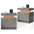 thumbnail image 6 of Algherohein Bedroom LED Wood Nightstand with 2 Drawers,Living Room End Tables Side Tables,Gray Gold, 6 of 6