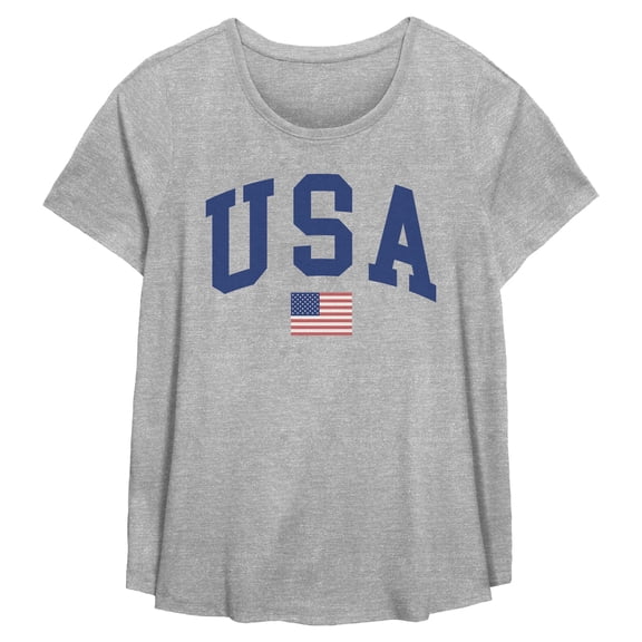 Womens Lost Gods Collegiate USA Flag T Shirt