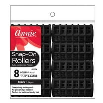 Annie Snap-On Rollers X-Large Black 1 1/8" 8 Count 1014