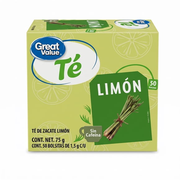 Té Great Value limón 50 pzas