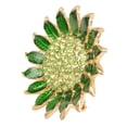 thumbnail image 4 of Broche de girasol esmaltado con diamantes de imitación para solapa, ideal para bolso de ropa (verde), 4 of 6
