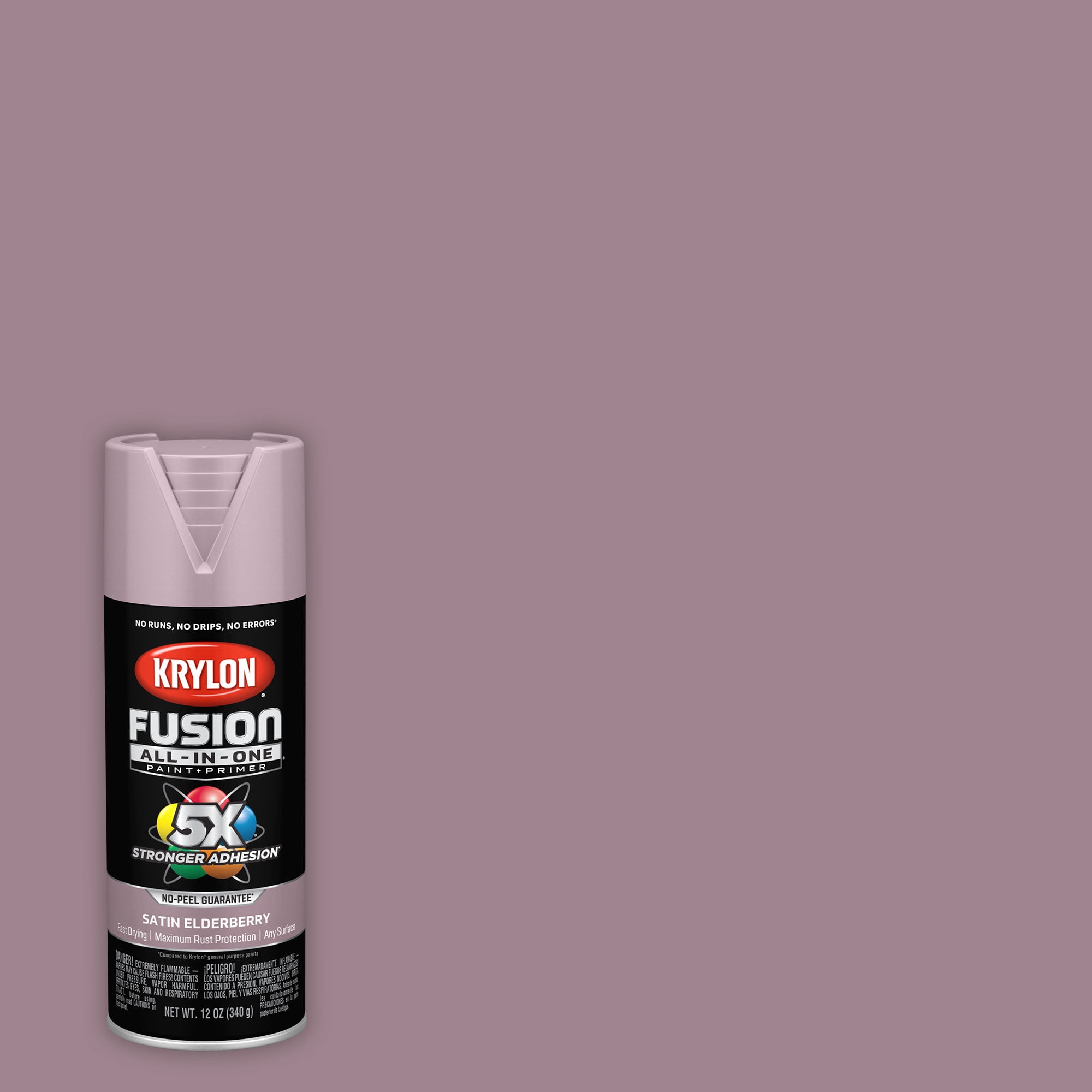 Krylon Fusion AllInOne Spray Paint, Satin, Elder Berry, 12 oz